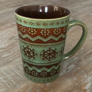 Green & Brown Boho Coffee Mug